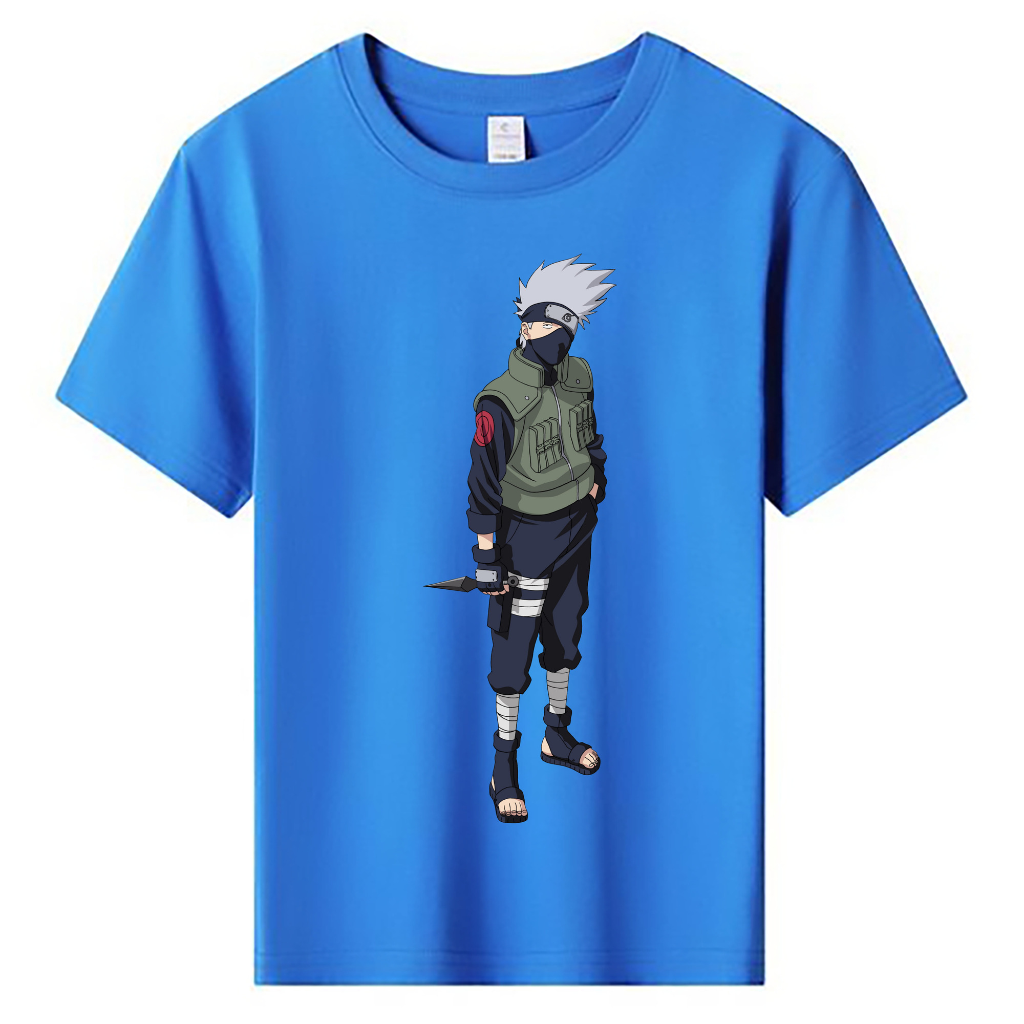 （画像用） NARUTO -ナルト- はたけ カカシ Hatake Kakashi 綿100％キッズTシャツ（フロントプリント）